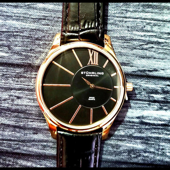 New Rare Rose Gold‎ Stuhrling Avant Garde Swiss Mens Watch - Picture 3 of 11